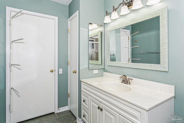 bathroom featuring vanity and tile patterned floors