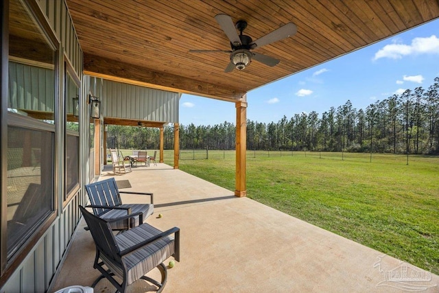 3351 Velor Rd, Mcdavid, FL 32568 - view of patio featuring ceiling fan