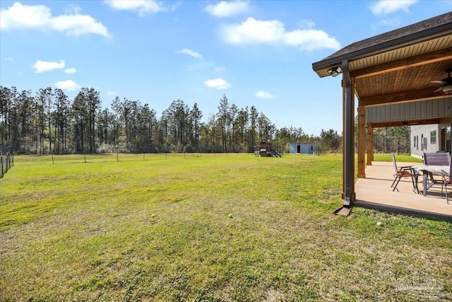 3351 Velor Rd, Mcdavid, FL 32568 - view of yard featuring a patio and ceiling fan