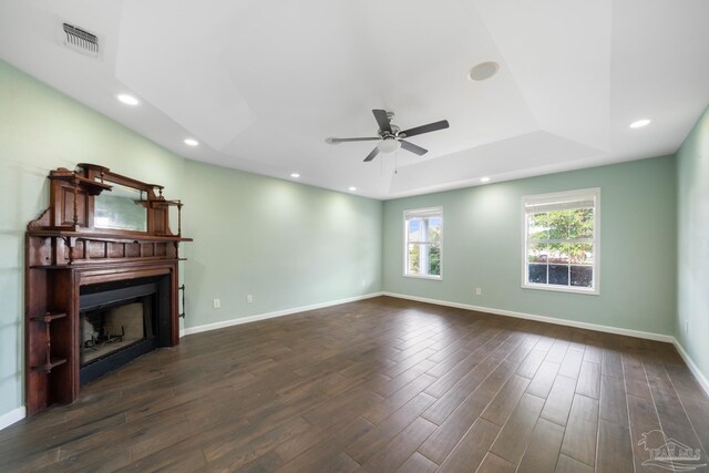 unfurnished room featuring ceiling fan and hardwood / wood-style flooring