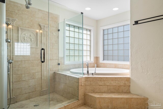 bathroom with dual vanity and tile patterned flooring