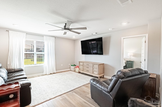 4366 White Cedar Ct, Pace, FL 32571 - living room with wood finished floors, ceiling fan, baseboards, and recessed lighting