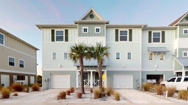 view of property with a garage