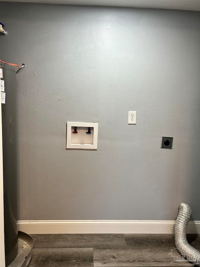 laundry room featuring hookup for a washing machine, hardwood / wood-style floors, and hookup for an electric dryer