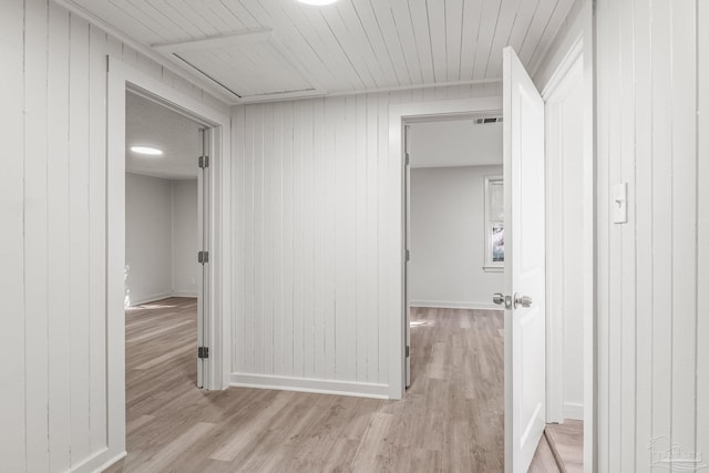 hallway featuring light wood-type flooring