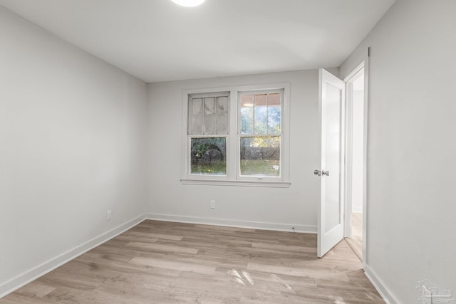 empty room featuring light wood-type flooring