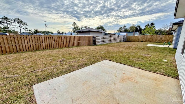 view of yard with a patio