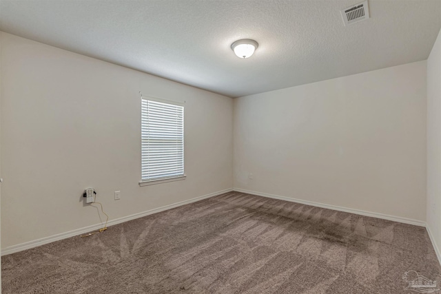 spare room with carpet flooring and a textured ceiling