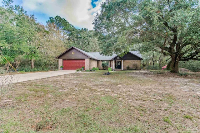 ranch-style home with a garage