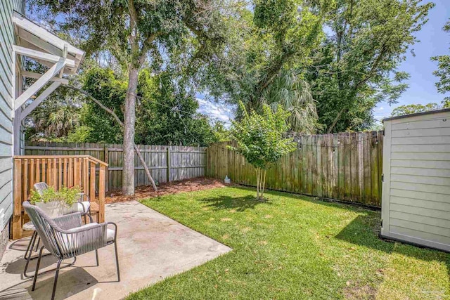 view of yard featuring a patio