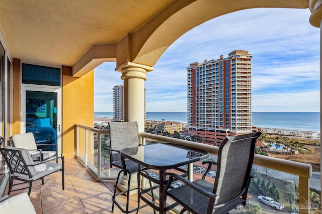 balcony with a water view