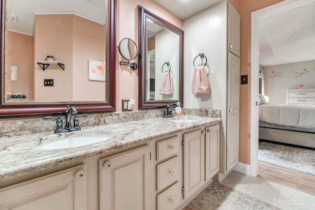 905 Shadow Ridge Dr, Pensacola, FL 32514 - full bathroom with connected bathroom, double vanity, and tile patterned floors