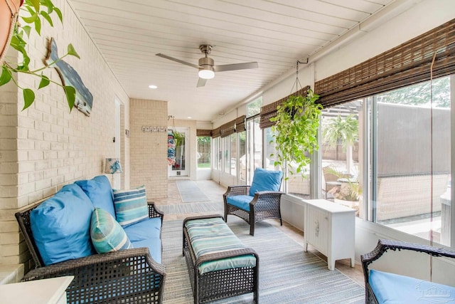 905 Shadow Ridge Dr, Pensacola, FL 32514 - sunroom featuring healthy amount of natural light, ceiling fan, and an outdoor hangout area