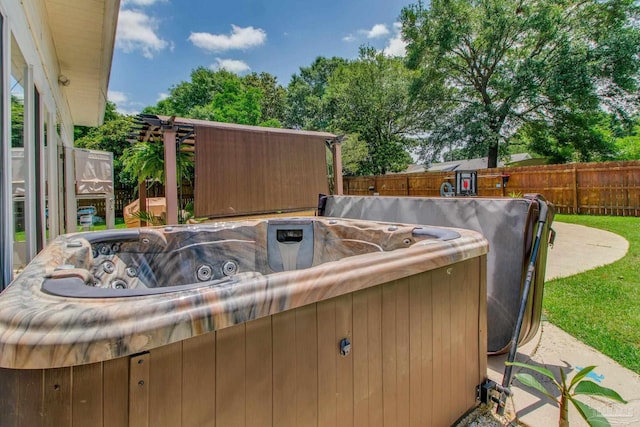 905 Shadow Ridge Dr, Pensacola, FL 32514 - view of pool featuring a hot tub and a fenced backyard