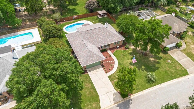 905 Shadow Ridge Dr, Pensacola, FL 32514 - aerial view of property and surrounding area featuring a pool area