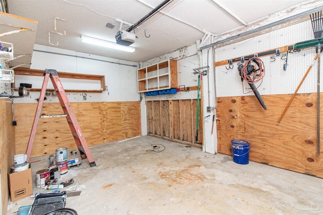 basement featuring a garage