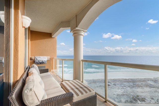 balcony with a water view