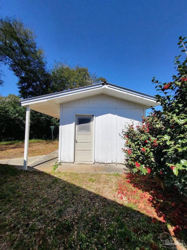 view of shed