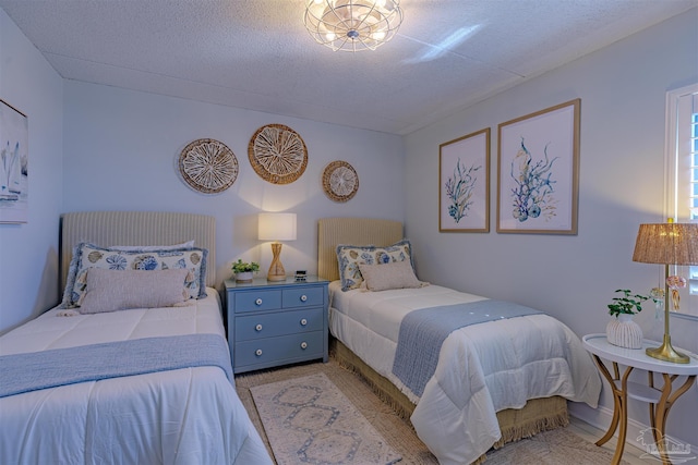 bedroom with a textured ceiling