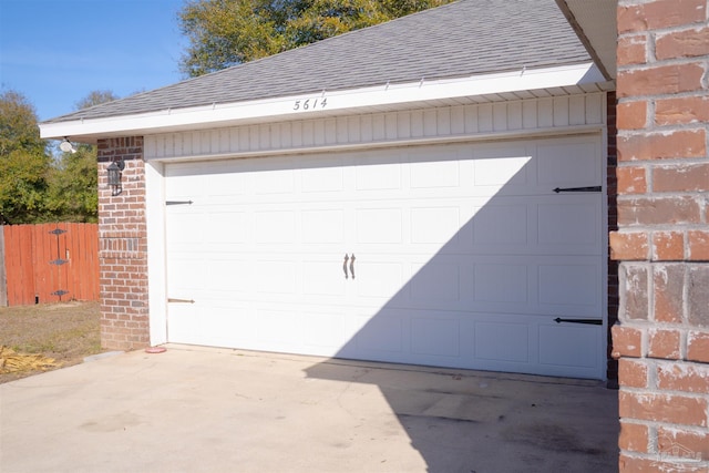 view of garage