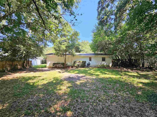 view of yard with fence