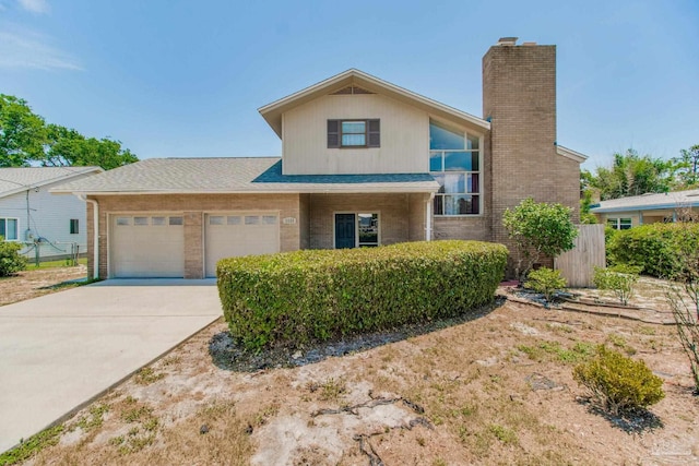 view of front property with a garage