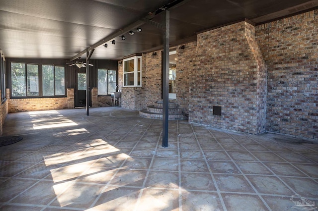 view of patio with ceiling fan