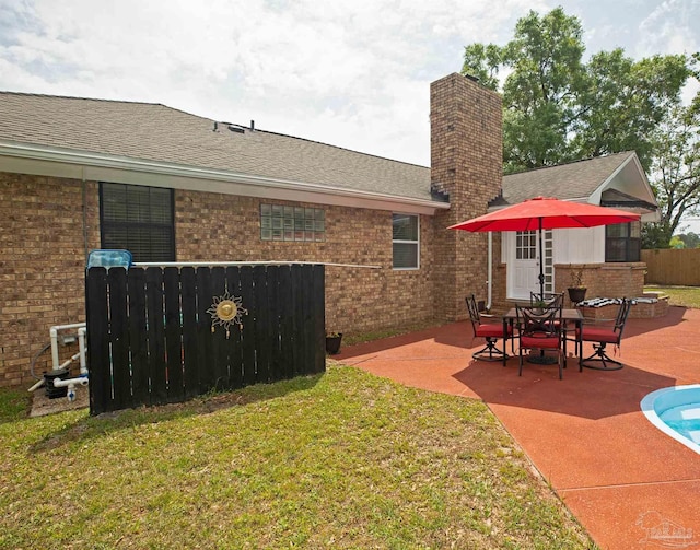 view of yard with fence and a patio area