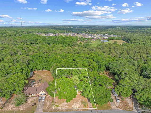 5674 Windsong Dr, Milton, FL 32570 - aerial view of property and surrounding area with a forest and property parcel outlined