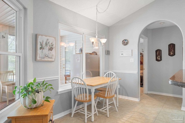 view of tiled dining space