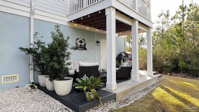 view of patio with a balcony