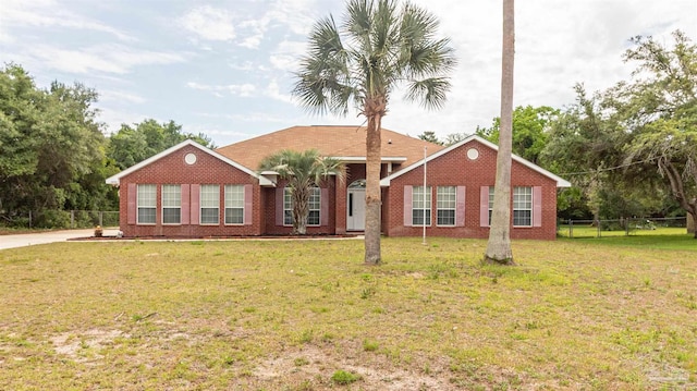 ranch-style house with brick siding