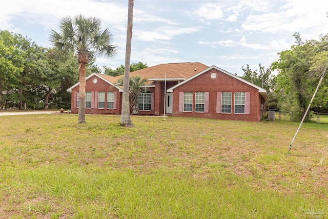 single story home with brick siding
