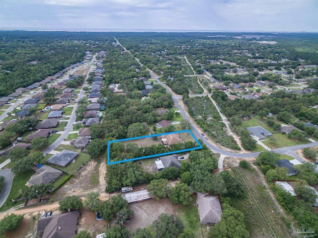 aerial perspective of suburban area featuring property parcel outlined