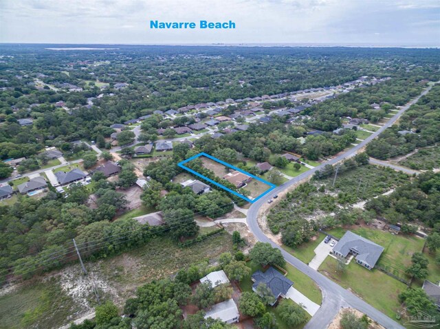 aerial view of property's location with property parcel outlined
