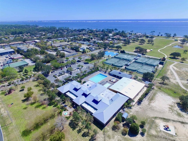 bird's eye view of a large body of water