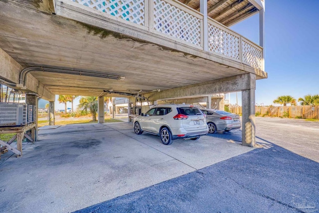 view of parking featuring a carport