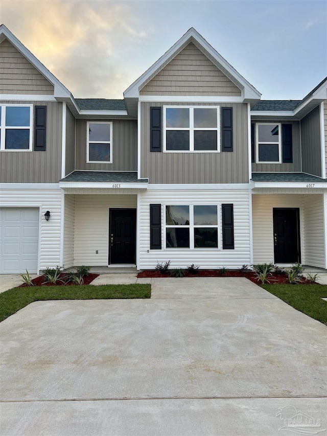 view of front of house with a garage