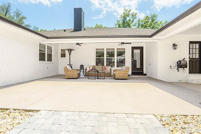 6050 Cheyenne Dr, Milton, FL 32570 - view of patio / terrace featuring a ceiling fan and an outdoor living space