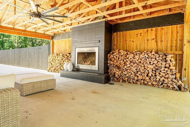 6050 Cheyenne Dr, Milton, FL 32570 - view of patio / terrace featuring a fireplace