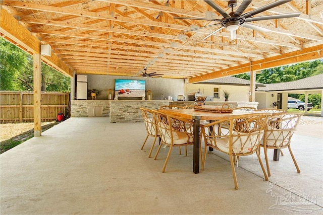 6050 Cheyenne Dr, Milton, FL 32570 - view of patio with area for grilling, ceiling fan, and outdoor dining area