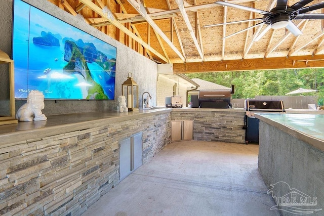 6050 Cheyenne Dr, Milton, FL 32570 - view of patio featuring a ceiling fan and a sink