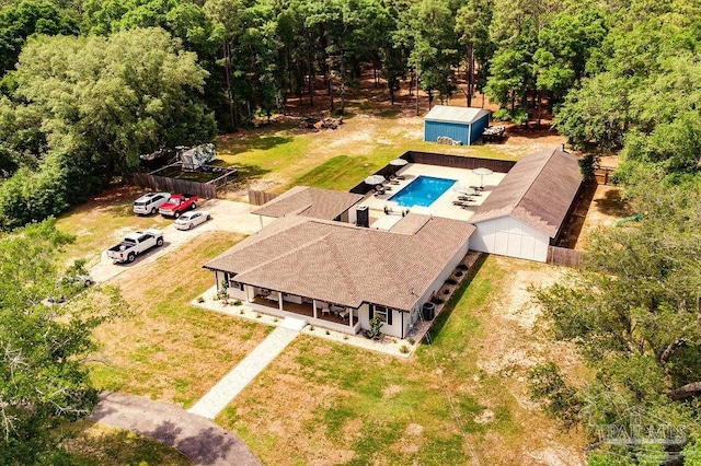 6050 Cheyenne Dr, Milton, FL 32570 - view from above of property featuring a pool area