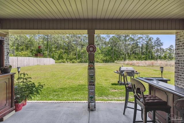 view of yard featuring a patio area