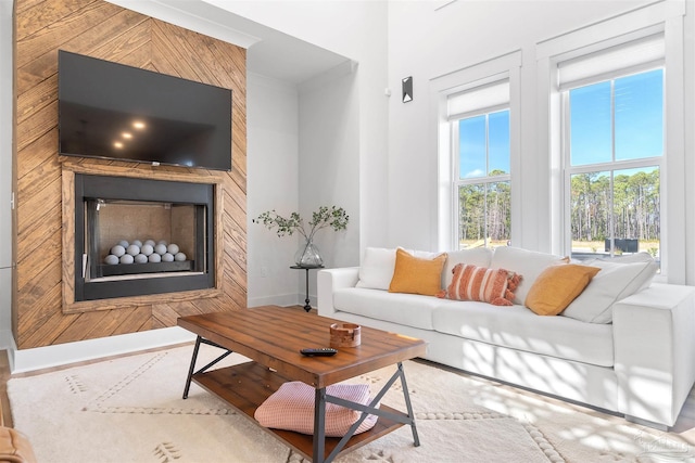 13844 Red Drum Ct, Perdido Key, FL 32507 - living area featuring baseboards and a fireplace