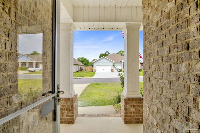 exterior space featuring covered porch