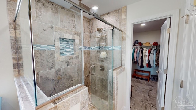 bathroom featuring walk in shower