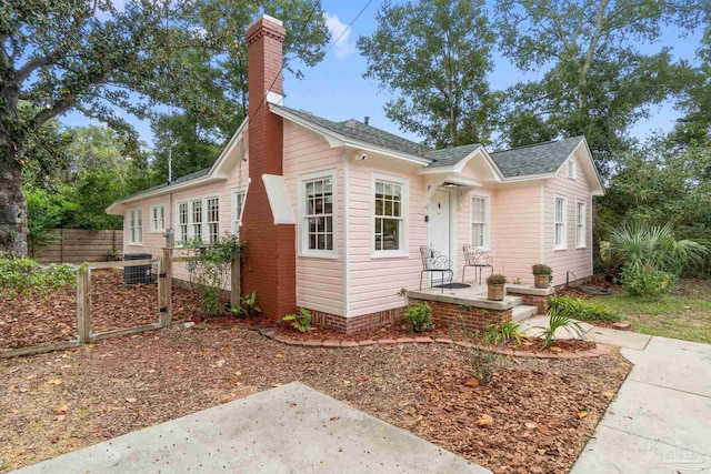 view of front of property with central AC