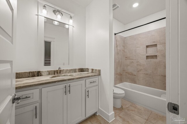 6264 Howie Way, Pace, FL 32571 - bathroom featuring vanity, shower / bath combination, and tile patterned floors