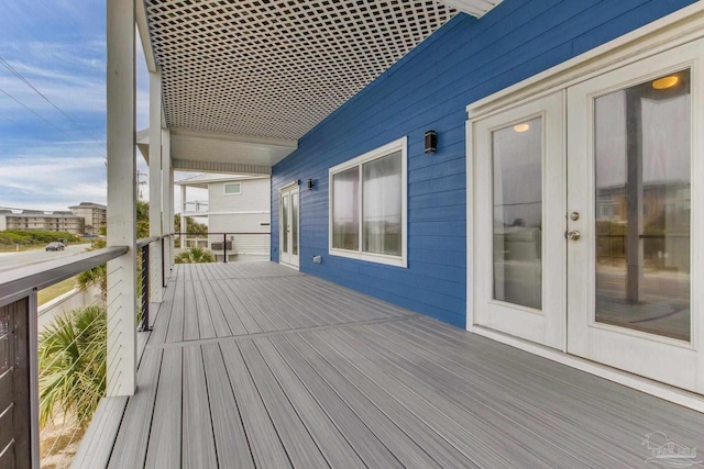 deck featuring french doors